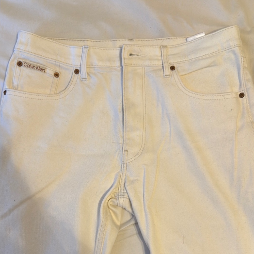 Calvin Klein Off-White Denim Pants